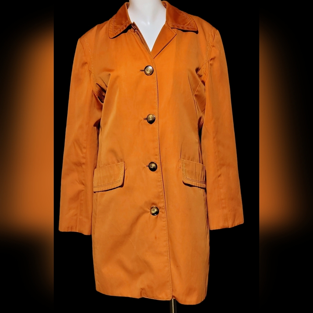 Vintage Misty Harbor Signature Burnt Orange Rain Coat W/ Removable Floral Liner - Picture 5 of 15